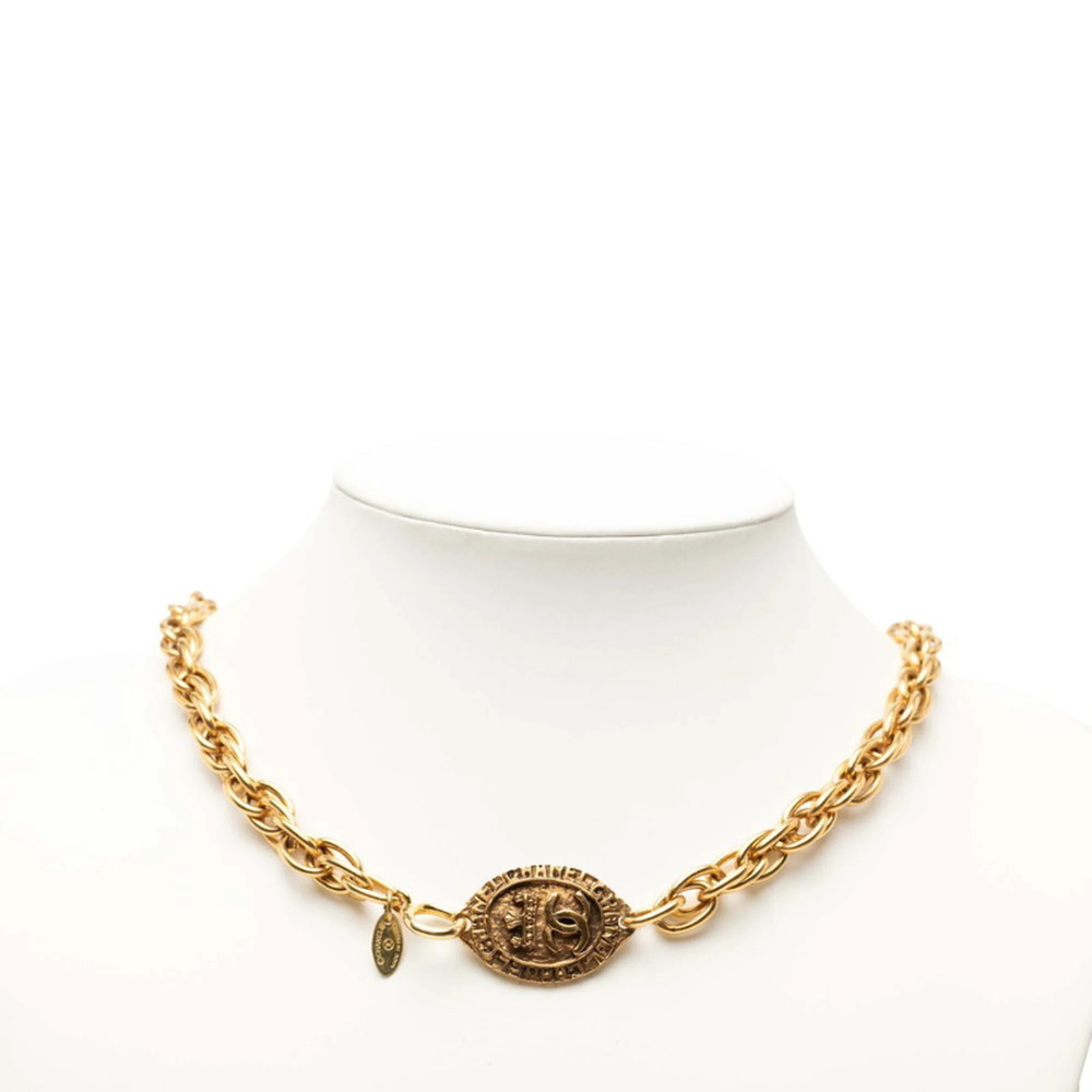 CHANEL Gold Logo Necklace